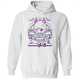 Kawaii Pastel Goth Cute Creepy Girl And Bats Hoodie | Favorety AU