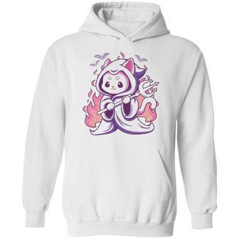 Kawaii Pastel Goth Cute Creepy Grim Reaper Cat Hoodie | Favorety CA