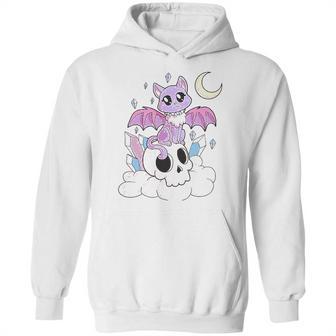 Kawaii Pastel Goth Witchy Cat And Skull Cute Creepy Hoodie | Favorety UK