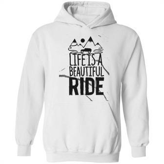 Life Is A Beautiful Ride Style Outline On An Offroad Ash Gray Made In Usa Hoodie | Favorety CA