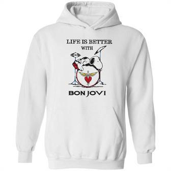 Life Is Better With Bon Jovi Snoopy Rock Band Hoodie | Favorety