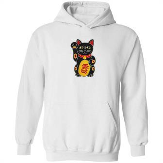 Magic Black Maneki Neko Money Beckoning Lucky Cat Hoodie | Favorety AU