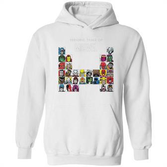 Marvel Periodic Table Of Heroes & Villains Retro T-Shirt Hoodie | Favorety CA