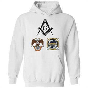 Mens Mason Scottish York Rite Masonic Black Down Hoodie | Favorety AU