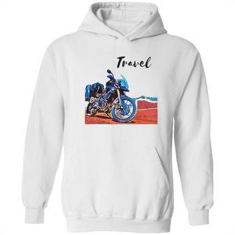 Motorcycle Travel Adventure Photo Art Triumph Moto Bike Hoodie | Favorety UK