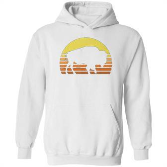 Native American Bison Buffalo Bull Western Indian Retro Sun Hoodie | Favorety DE