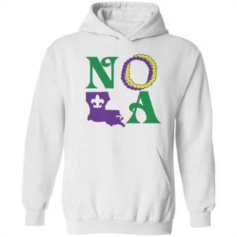 Nola New Orleans Louisiana Mardi Gras Beads Fleur De Lis Lily Hoodie | Favorety AU