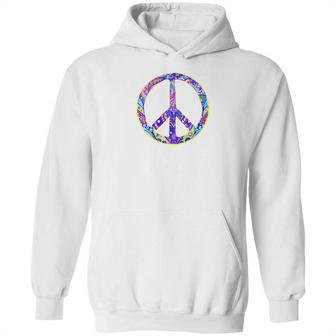 Peace Symbol In Easter Colors For Earth Day Jewel Tone Hoodie | Favorety