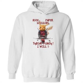 Pikachu Rock Paper Scissors Throat Punch I Will Hoodie | Favorety