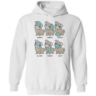 Pug Dog Wearing Face Social Distancing Gift Hoodie | Favorety AU