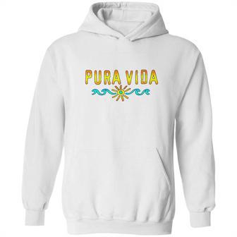 Pura Vida Costa Rica Surfing Beach Holidays Hoodie | Favorety