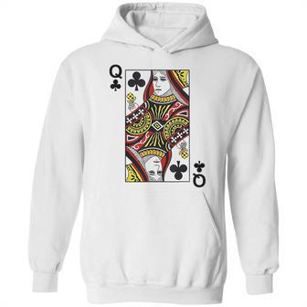 Queen Of Clubs Blackjack Playing Cards Hoodie | Favorety UK