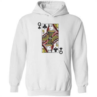 Queen Of Clubs Blackjack Playing Cards Hoodie | Favorety CA