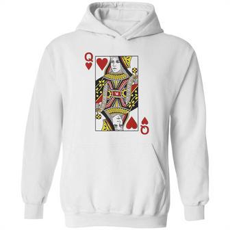 Queen Of Hearts Blackjack Cards Hoodie | Favorety UK