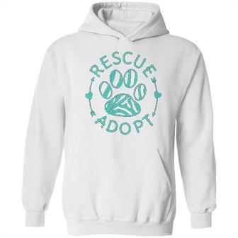 Rescue Adopt Animal Lover Love Cats Dogs Paw Print Hoodie | Favorety AU