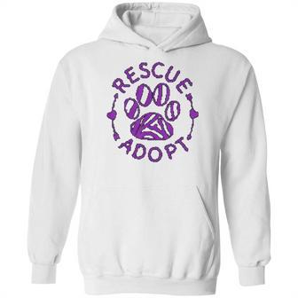 Rescue Adopt Animal Lover Love Cats Dogs Paws Print Lover Hoodie | Favorety UK