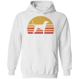 Retro Sun Redbone Coonhound Dog Silhouette Hoodie | Favorety CA