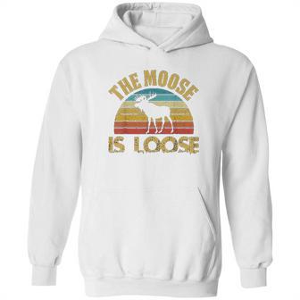 Retro Vintage Moose Is Loose Funny Moose Lover Gift Hoodie | Favorety