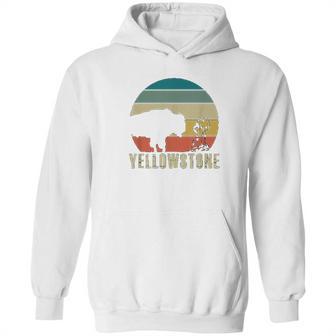 Retro Yellowstone National Park Vintage Buffalo Geyser Gift Hoodie | Favorety AU