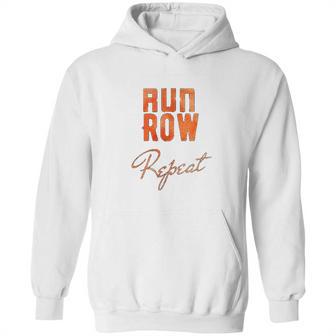 Run Row Repeat Workout With Orange Letters Hoodie | Favorety