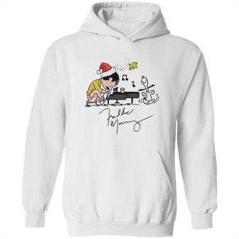 Santa Freddie Mercury Snoopy Peanuts Playing Piano Shirt Hoodie | Favorety CA