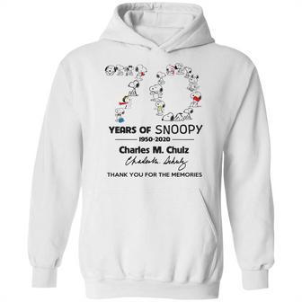 Snoopy 70Th Anniversary 1950 2020 Charles M Schulz Thank You T-Shirt Hoodie | Favorety CA