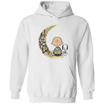 Snoopy Charlie Brown Autism I Love You To The Moon Back Hoodie | Favorety DE