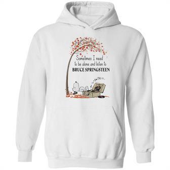 Snoopy Need To Be Alone And Listen To Bruce Springsteen Shirt Hoodie | Favorety