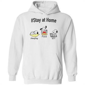 Snoopy Stay At Home Sleeping Food Wifi Hoodie | Favorety CA