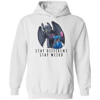 Stitch And Toothless Stay Different Stay Weird Hoodie | Favorety