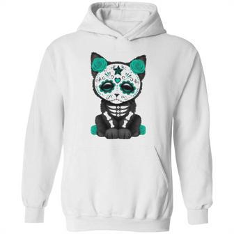 Sugar Skull Cat Day Of The Dead Cat Hoodie | Favorety