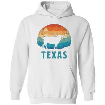 Texas Longhorn Cow Vintage Texan Cattle Herd Retro Lone Star Hoodie | Favorety AU