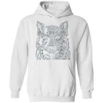 Tribal Wolf Design Hoodie | Favorety