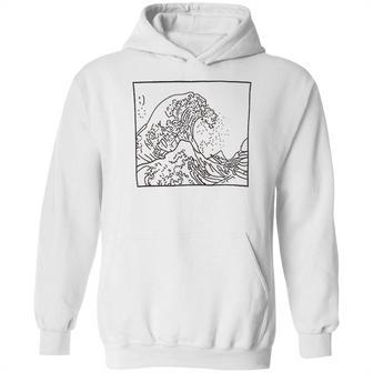 Casual Graphic Tsunami Hoodie | Favorety