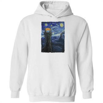 Vincent Van Gogh The Starry Night With Lord Of The Rings Middle Earth Sauron Tower Evil Eye Tshirt Hoodie | Favorety DE