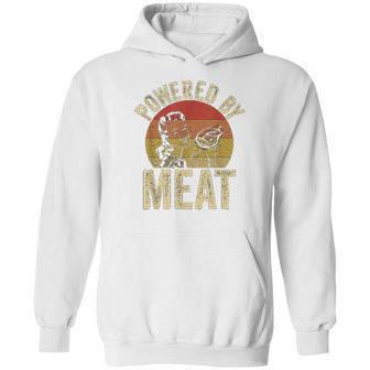 Vintage Powered By Meat Carnivore Woman Meat Eater Hoodie | Favorety UK