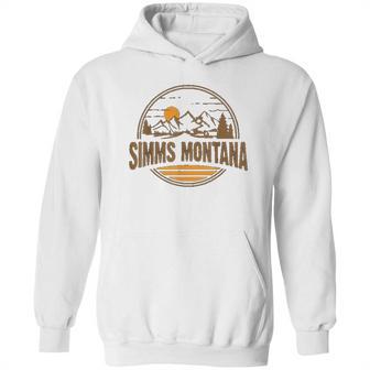 Vintage Simms Montana Mountain Hiking Souvenir Print Hoodie | Favorety CA