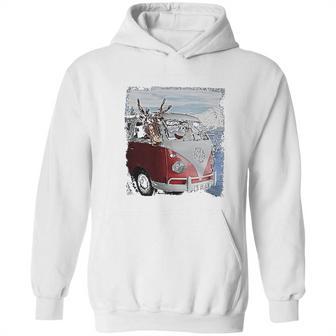 Volkswagen Santa And Reindeer Camper Van Hoodie | Favorety DE