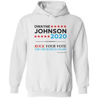 Vote The Rock 2020 President Dwayne Johnson Election Black T-Shirt Hoodie | Favorety