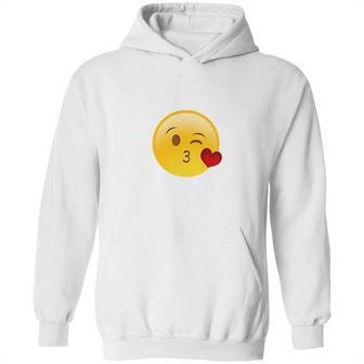 Winky Face Smiley With Heart Kiss Emoji Hoodie | Favorety UK