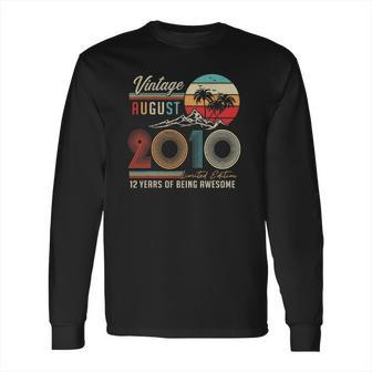 12 Years Old 12Th Birthday Vintage August 2010 Ver2 Long Sleeve T-Shirt | Favorety UK