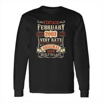 19 Years Old 19Th Birthday Gifts Vintage February 2003 Ver2 Long Sleeve T-Shirt | Favorety DE