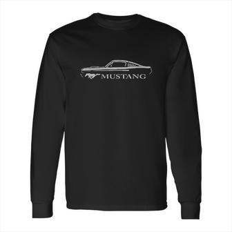 1965 1966 Ford Mustang Fastback Classic Color Outline Design Long Sleeve T-Shirt | Favorety CA