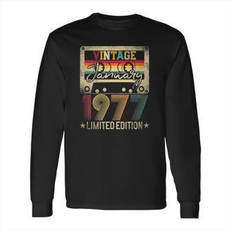 1977 January Vintage Limited Edition 45Th Birthday Gift Idea Long Sleeve T-Shirt | Favorety AU