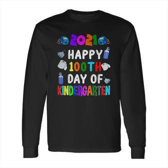 2022 Happy 100Th Day Of Kindergarten Cute 100 Days Long Sleeve T-Shirt | Favorety CA