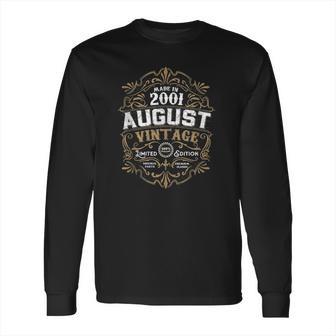 20Th Birthday 20 Years Old August 2001 Made Born Vintage Long Sleeve T-Shirt | Favorety CA