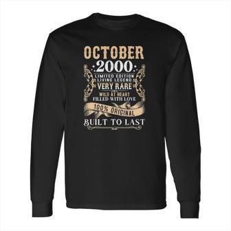 22 Years Old 22Nd Birthday Decoration Vintage October 2000 Ver2 Long Sleeve T-Shirt | Favorety UK