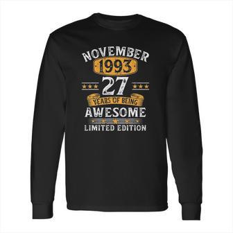 27 Years Old Gifts Vintage November 1993 27Th Birthday Long Sleeve T-Shirt | Favorety