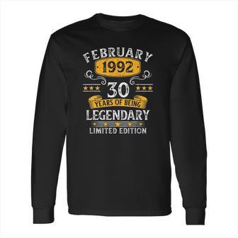 30Th Birthday Gift 30 Years Old Awesome Since February 1992 Ver2 Long Sleeve T-Shirt | Favorety AU