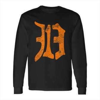 313 Detroit Michigan Vintage Old English D Area Code Long Sleeve T-Shirt | Favorety UK